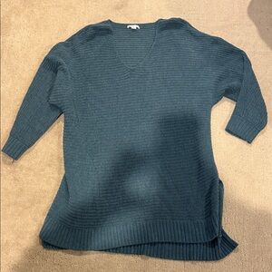 American Eagle Outfitters Deep Teal V-Neck Sweater